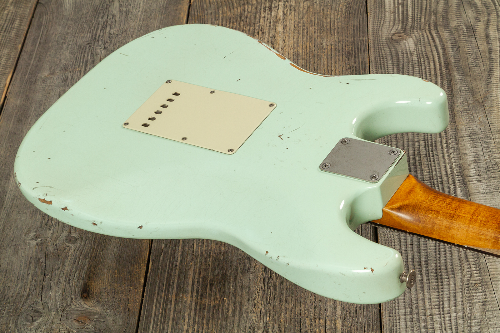 Haar Guitars Trad S 3s Lindy Fralin Trem Rw #43487 - Aged Surf Green - Elektrische gitaar in Strat vorm - Variation 7