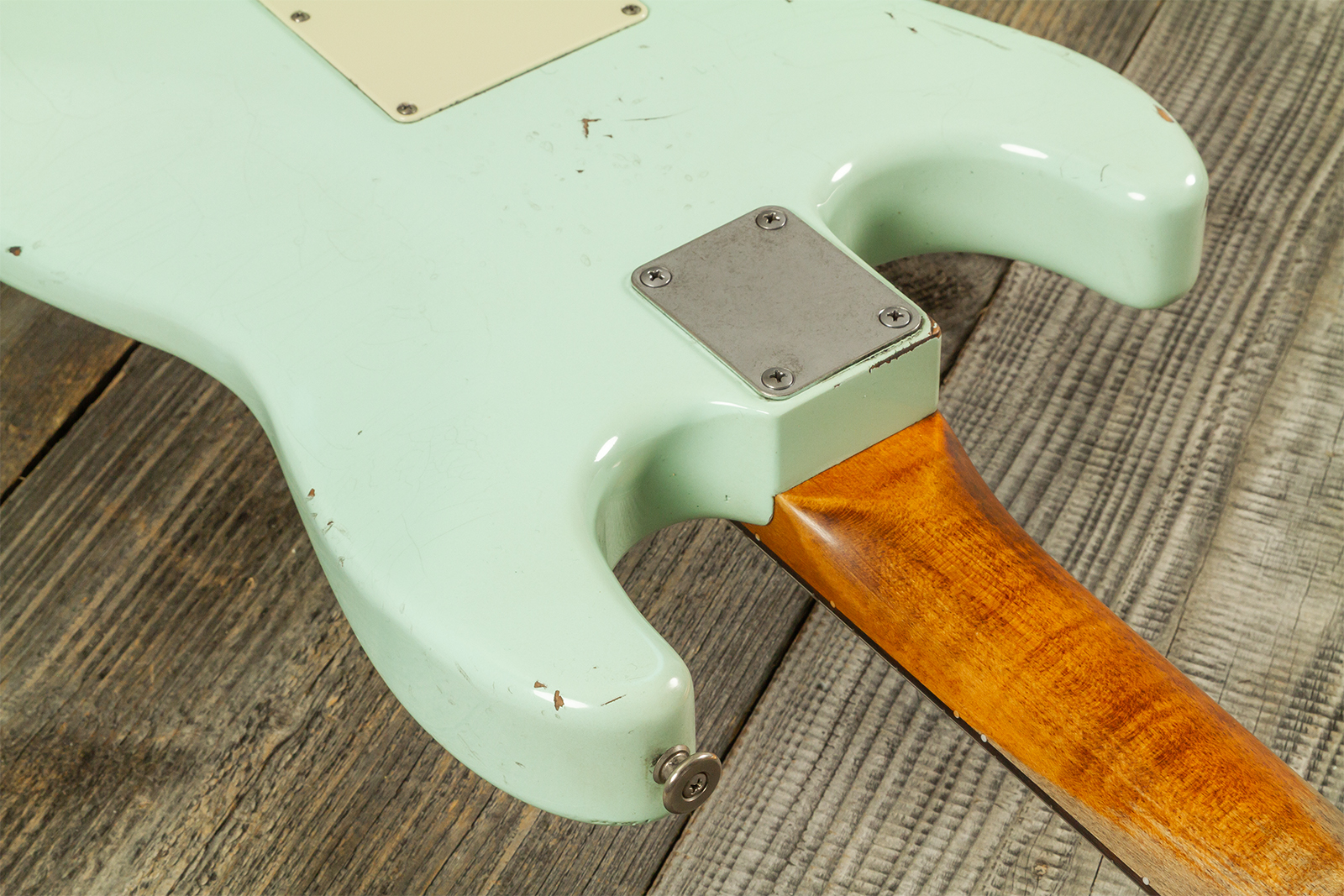 Haar Guitars Trad S 3s Lindy Fralin Trem Rw #43487 - Aged Surf Green - Elektrische gitaar in Strat vorm - Variation 8