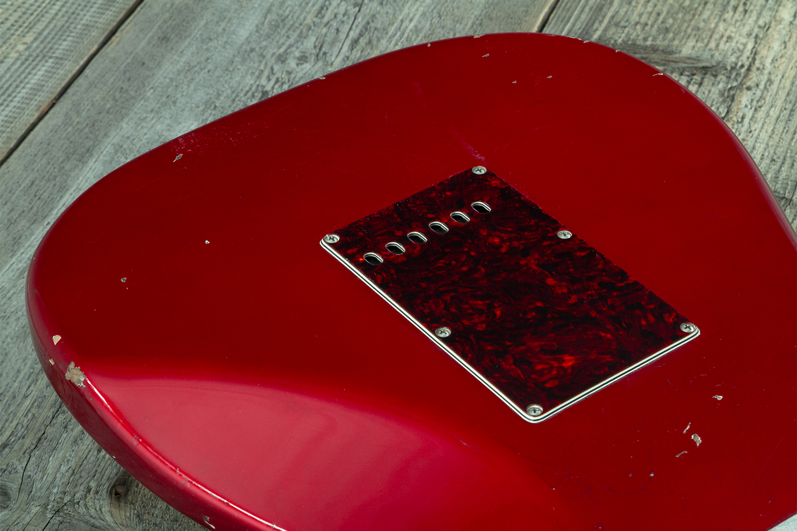 Haar Guitars Trad S Hss Lindy Fralin Trem Rw #43516 - Aged Candy Apple Red - Elektrische gitaar in Strat vorm - Variation 9