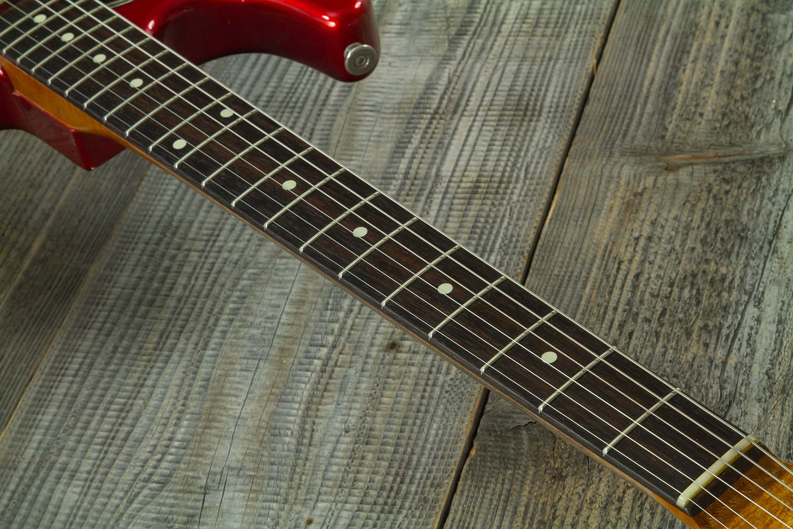 Haar Guitars Trad S Hss Lindy Fralin Trem Rw #43516 - Aged Candy Apple Red - Elektrische gitaar in Strat vorm - Variation 6