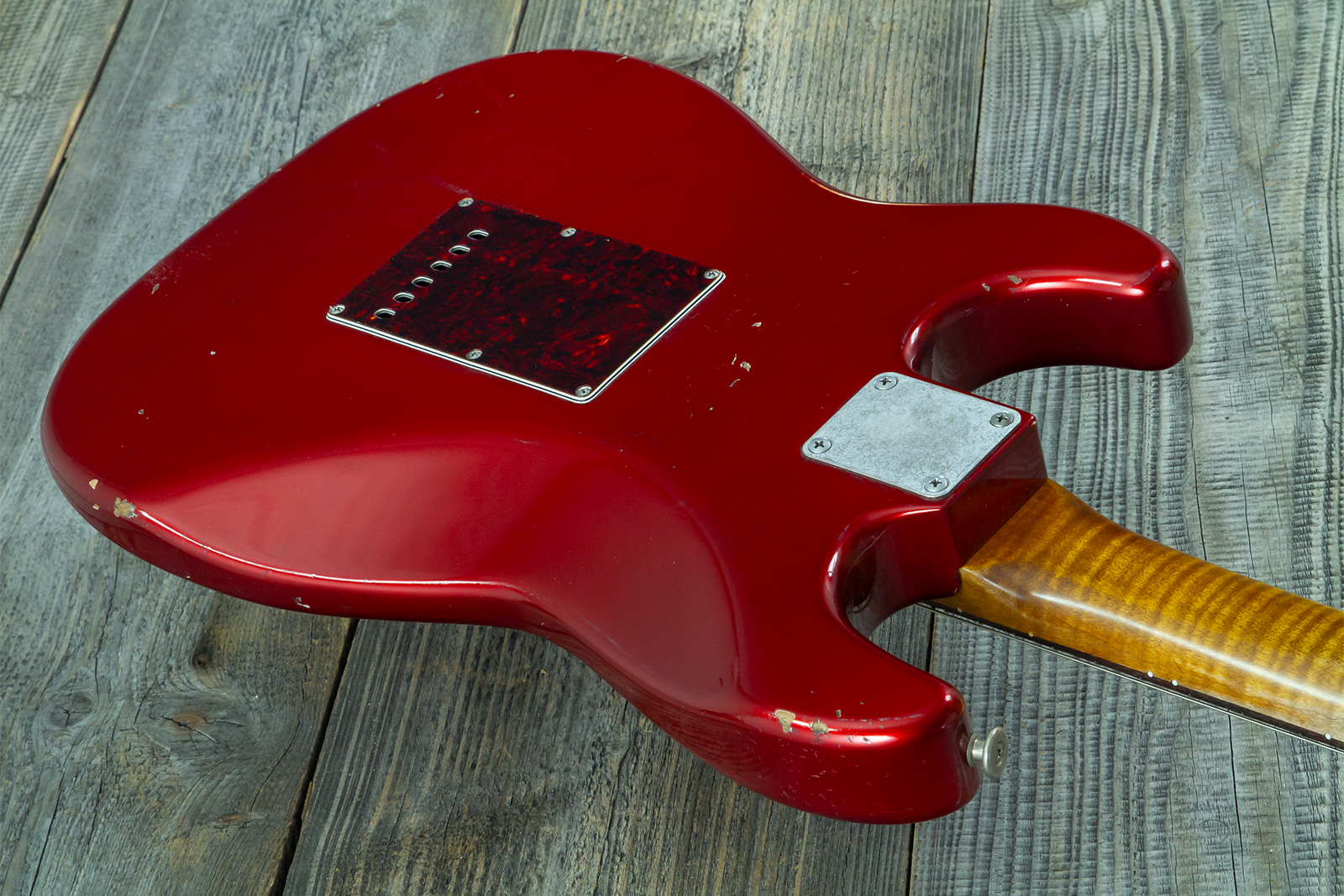 Haar Guitars Trad S Hss Lindy Fralin Trem Rw #43516 - Aged Candy Apple Red - Elektrische gitaar in Strat vorm - Variation 8