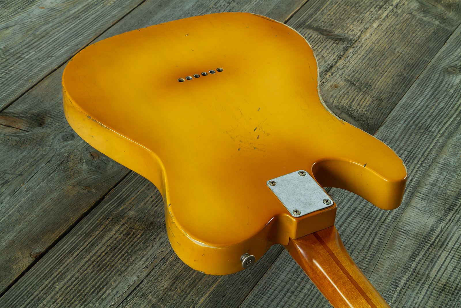 Haar Guitars Trad T 2s Amber Ht Mn #43590 - Aged Butterscotch - Televorm elektrische gitaar - Variation 9