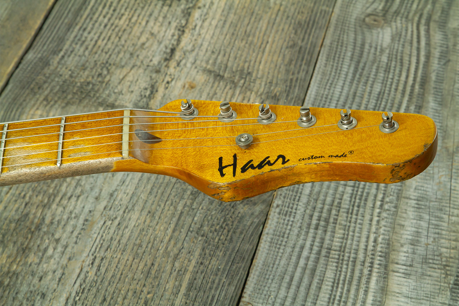 Haar Guitars Trad T 2s Amber Ht Mn #43590 - Aged Butterscotch - Televorm elektrische gitaar - Variation 13