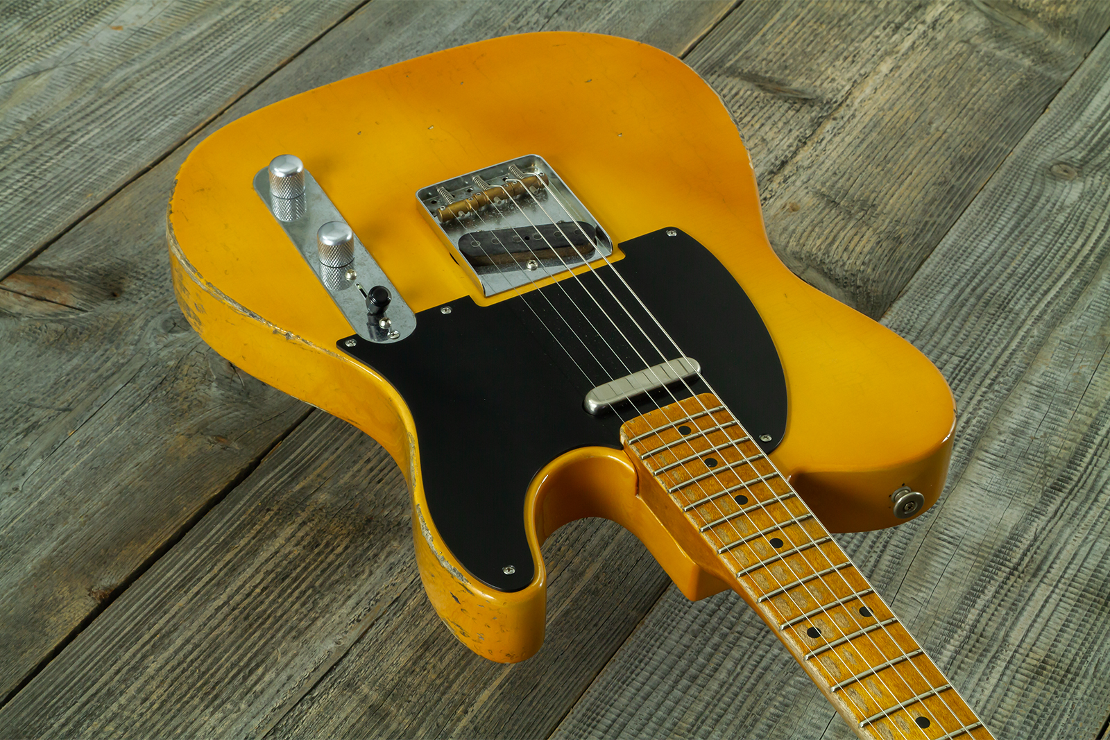 Haar Guitars Trad T 2s Amber Ht Mn #43590 - Aged Butterscotch - Televorm elektrische gitaar - Variation 2