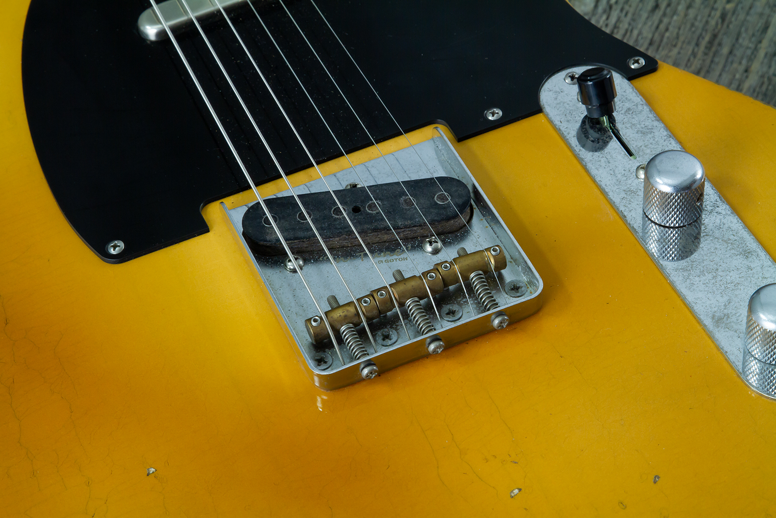 Haar Guitars Trad T 2s Amber Ht Mn #43590 - Aged Butterscotch - Televorm elektrische gitaar - Variation 3