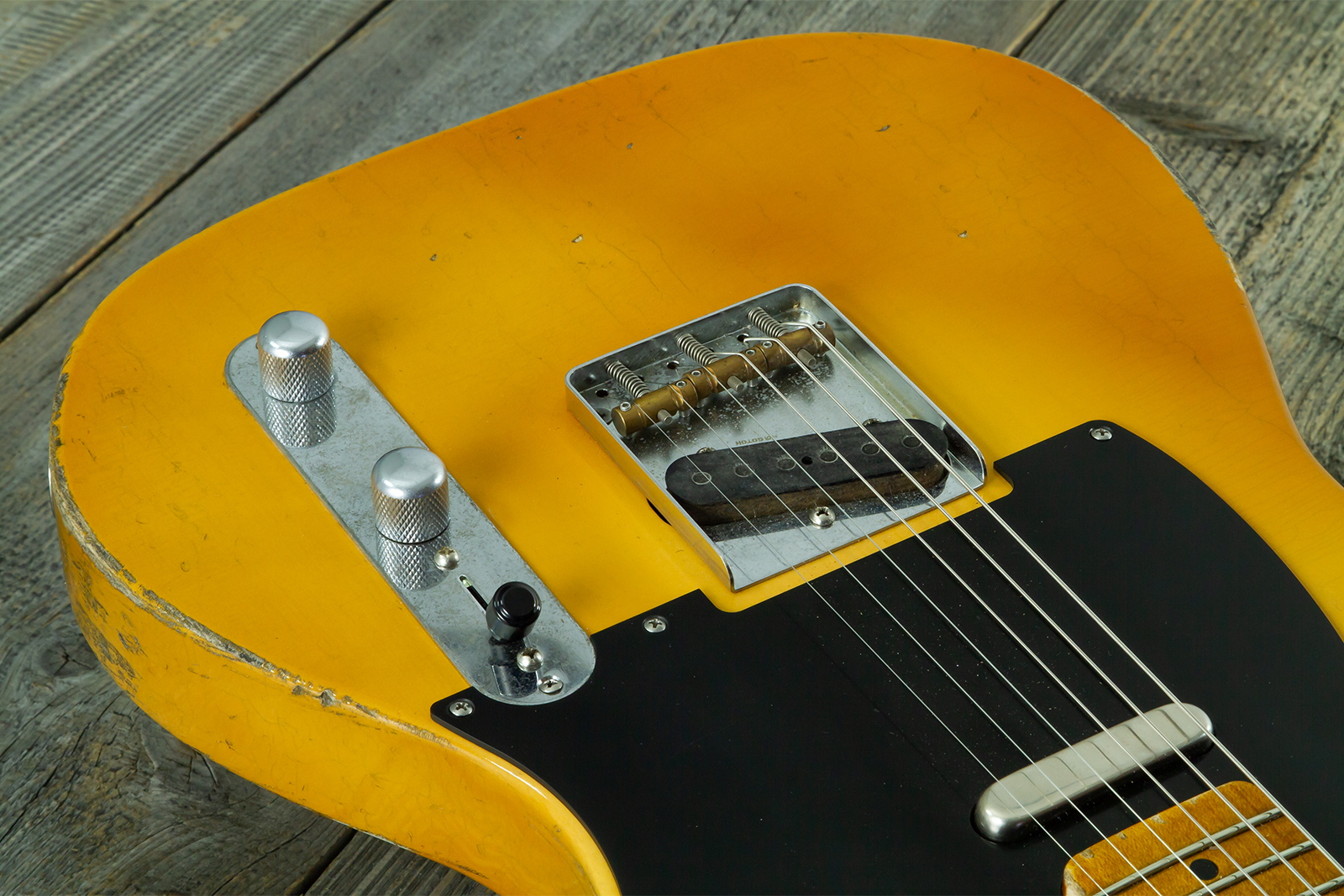 Haar Guitars Trad T 2s Amber Ht Mn #43590 - Aged Butterscotch - Televorm elektrische gitaar - Variation 6