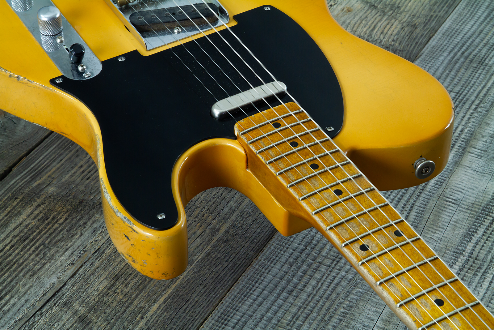 Haar Guitars Trad T 2s Amber Ht Mn #43590 - Aged Butterscotch - Televorm elektrische gitaar - Variation 7