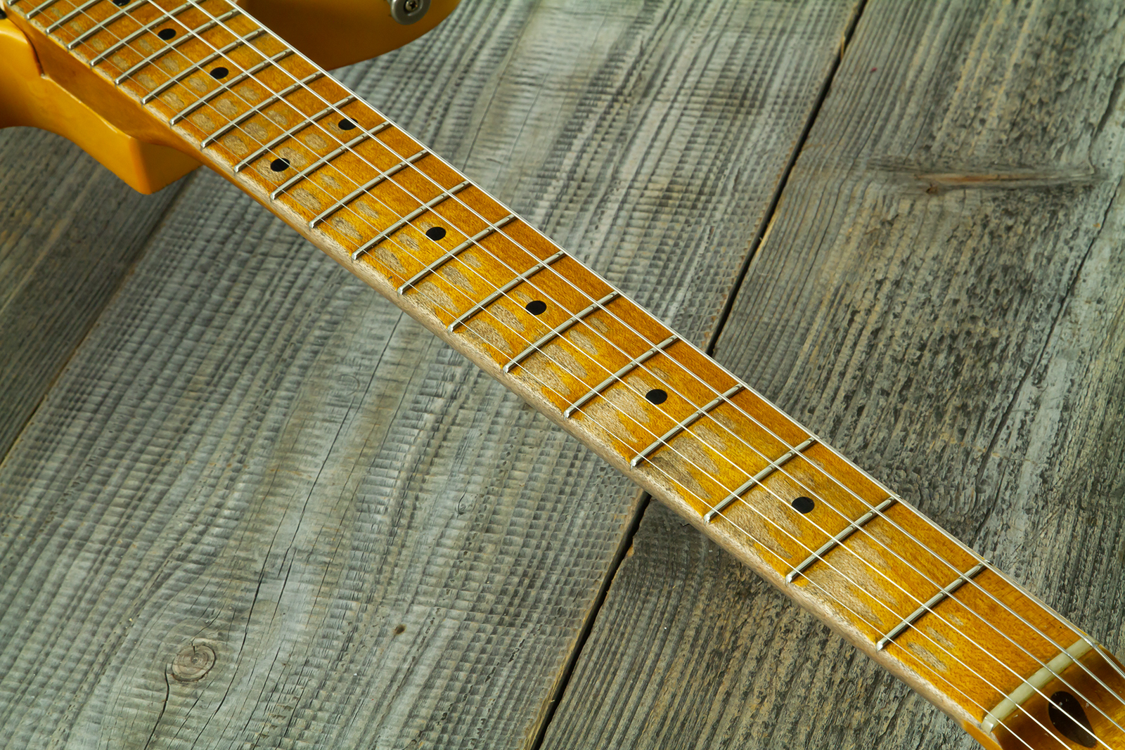 Haar Guitars Trad T 2s Amber Ht Mn #43590 - Aged Butterscotch - Televorm elektrische gitaar - Variation 8