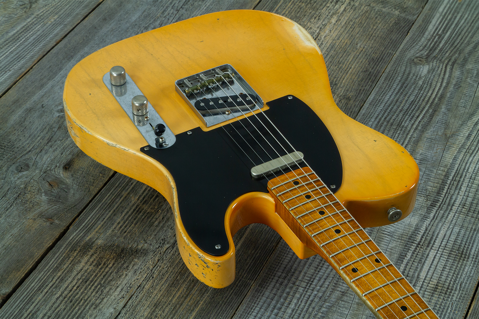 Haar Guitars Trad T 2s Lindy Fralin Mn #43672 - Aged Butterscotch - Televorm elektrische gitaar - Variation 2
