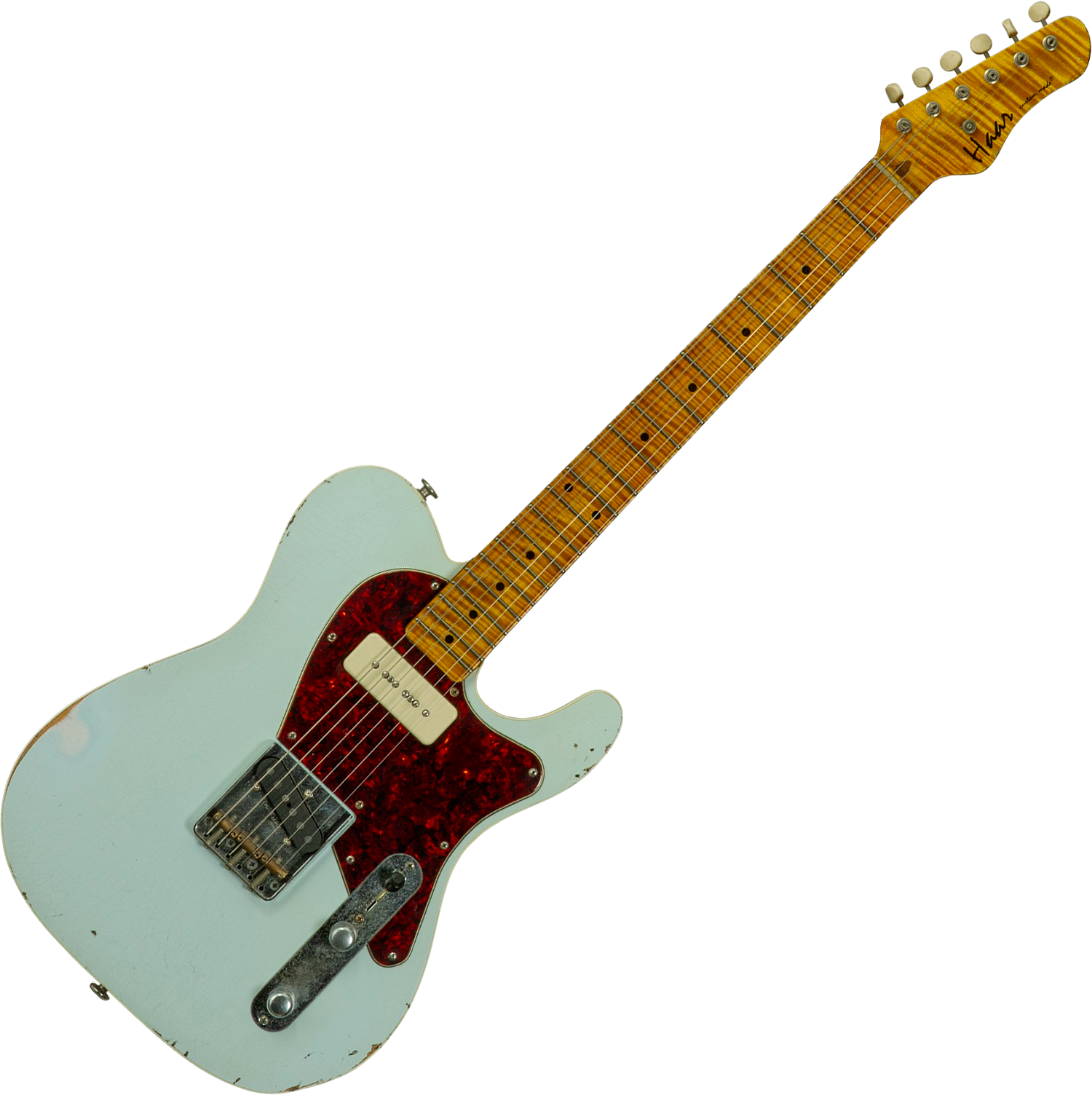 Haar Guitars Trad T  2s Lindy Fralin P90 #43675 - Aged Faded Sonic Blue - Televorm elektrische gitaar - Variation 1