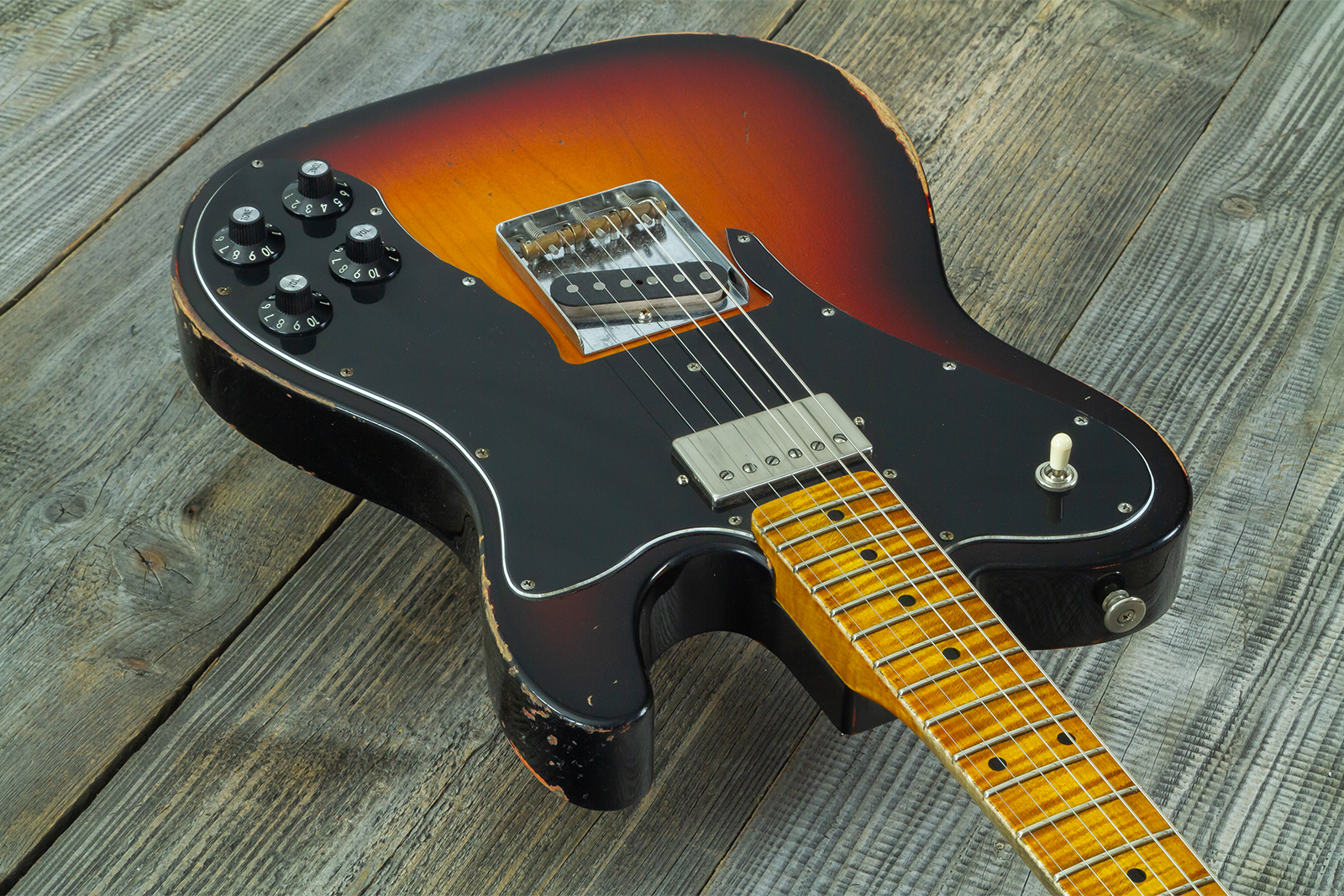 Haar Guitars Trad T 72 Sh Lindy Fralin Mn #43667 - Aged 3 Tone Sunburst - Televorm elektrische gitaar - Variation 2
