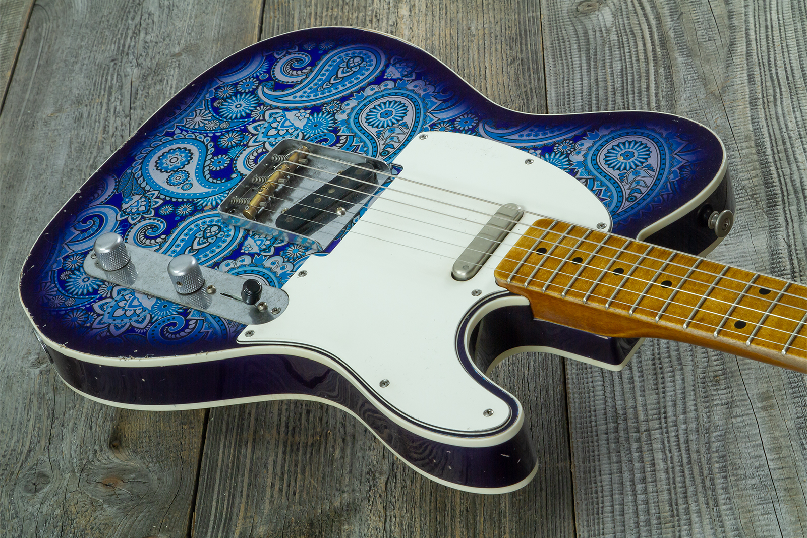 Haar Guitars Trad T Custom 2s Kloppmann. Mn  #43518 - Blue Paisley - Televorm elektrische gitaar - Variation 2