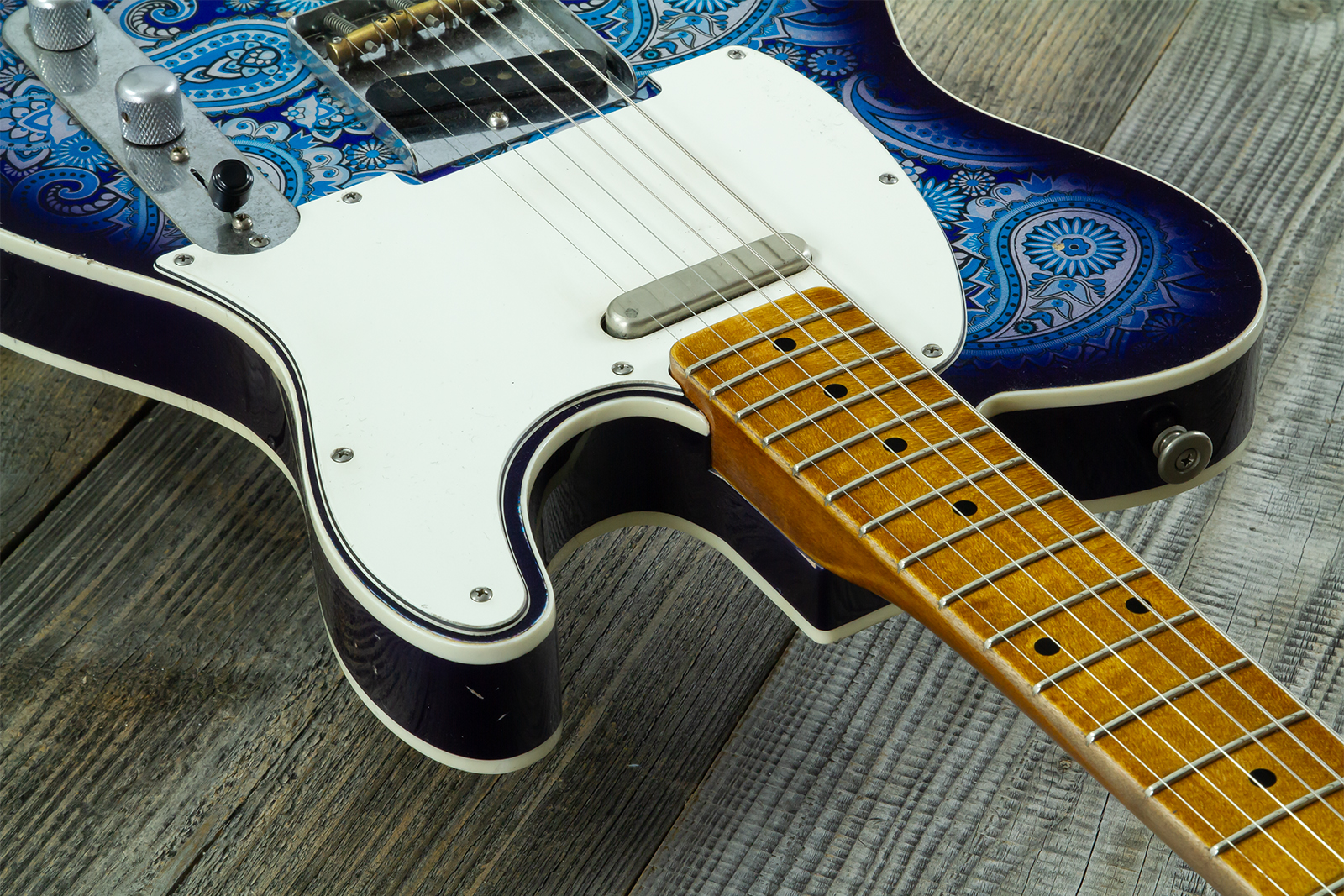 Haar Guitars Trad T Custom 2s Kloppmann. Mn  #43518 - Blue Paisley - Televorm elektrische gitaar - Variation 4