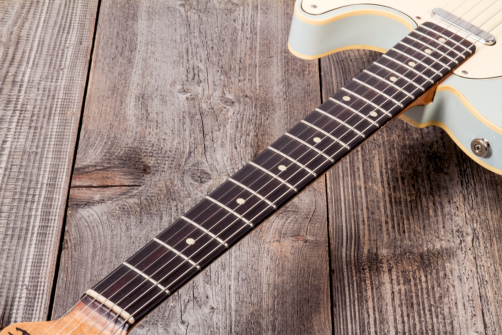 Haar Guitars Trad T Custom 2s Lindy Fralin Ht Rw #42268 - Aged Sonic Blue - Televorm elektrische gitaar - Variation 5