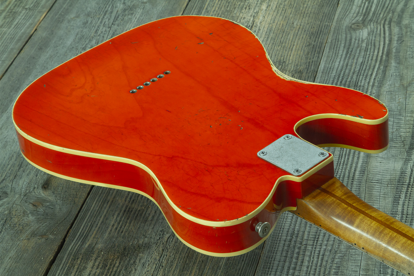 Haar Guitars Trad T Custom 2s P90 Lindy Fralin Mn Ht #43488 - Orange See Through - Televorm elektrische gitaar - Variation 10
