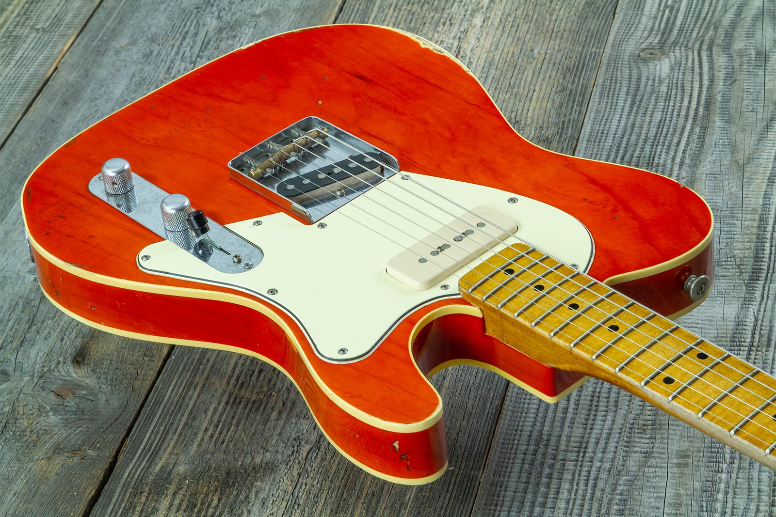 Haar Guitars Trad T Custom 2s P90 Lindy Fralin Mn Ht #43488 - Orange See Through - Televorm elektrische gitaar - Variation 3