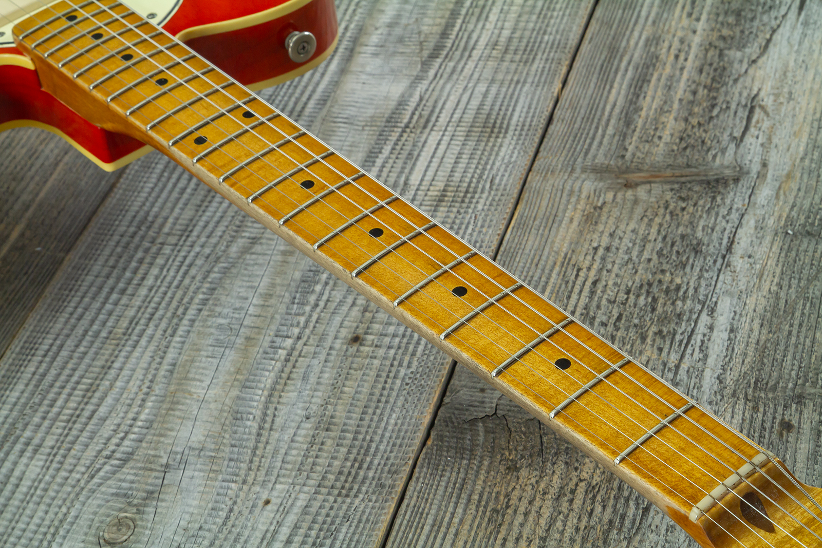 Haar Guitars Trad T Custom 2s P90 Lindy Fralin Mn Ht #43488 - Orange See Through - Televorm elektrische gitaar - Variation 8