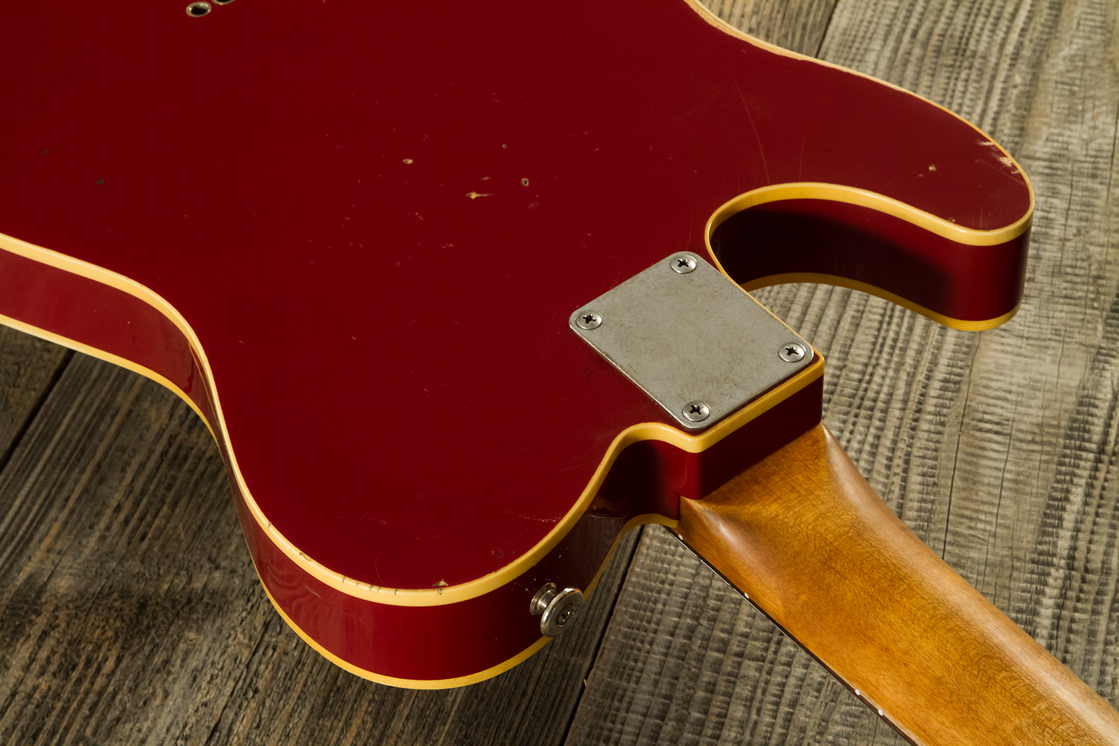 Haar Guitars Trad T Custom Sh Lindy Fralin Ht Rw #42271 - Aged Burgundy - Televorm elektrische gitaar - Variation 9