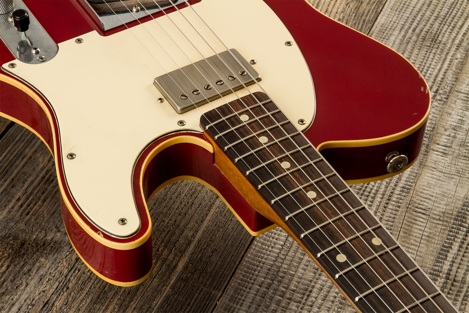 Haar Guitars Trad T Custom Sh Lindy Fralin Ht Rw #42271 - Aged Burgundy - Televorm elektrische gitaar - Variation 5