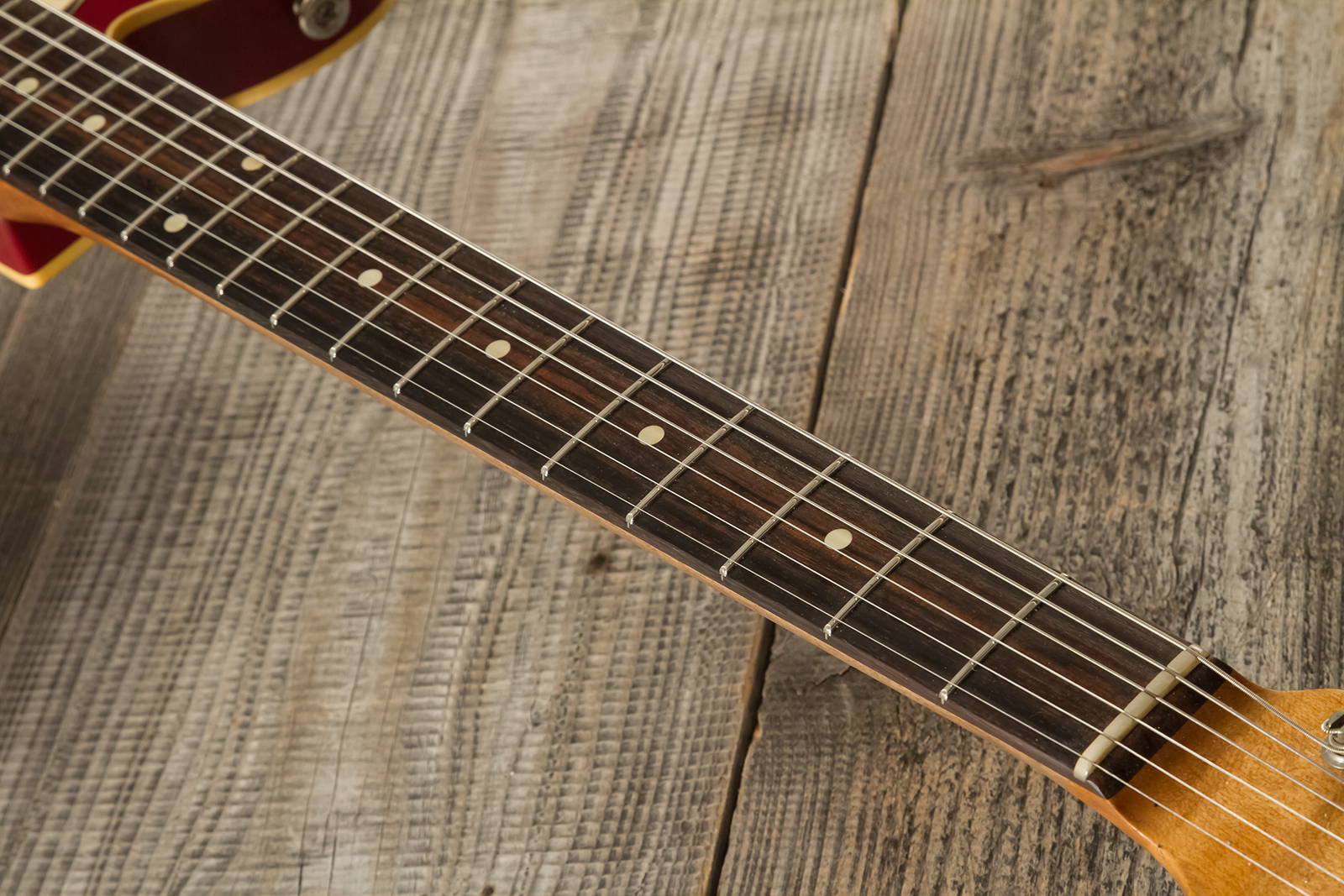 Haar Guitars Trad T Custom Sh Lindy Fralin Ht Rw #42271 - Aged Burgundy - Televorm elektrische gitaar - Variation 6