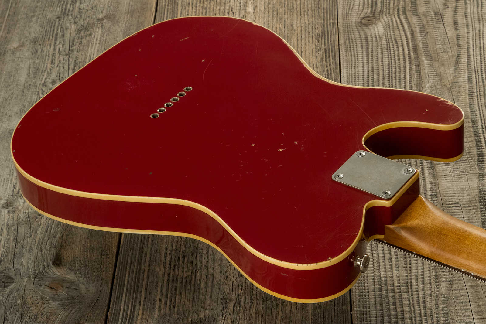 Haar Guitars Trad T Custom Sh Lindy Fralin Ht Rw #42271 - Aged Burgundy - Televorm elektrische gitaar - Variation 7
