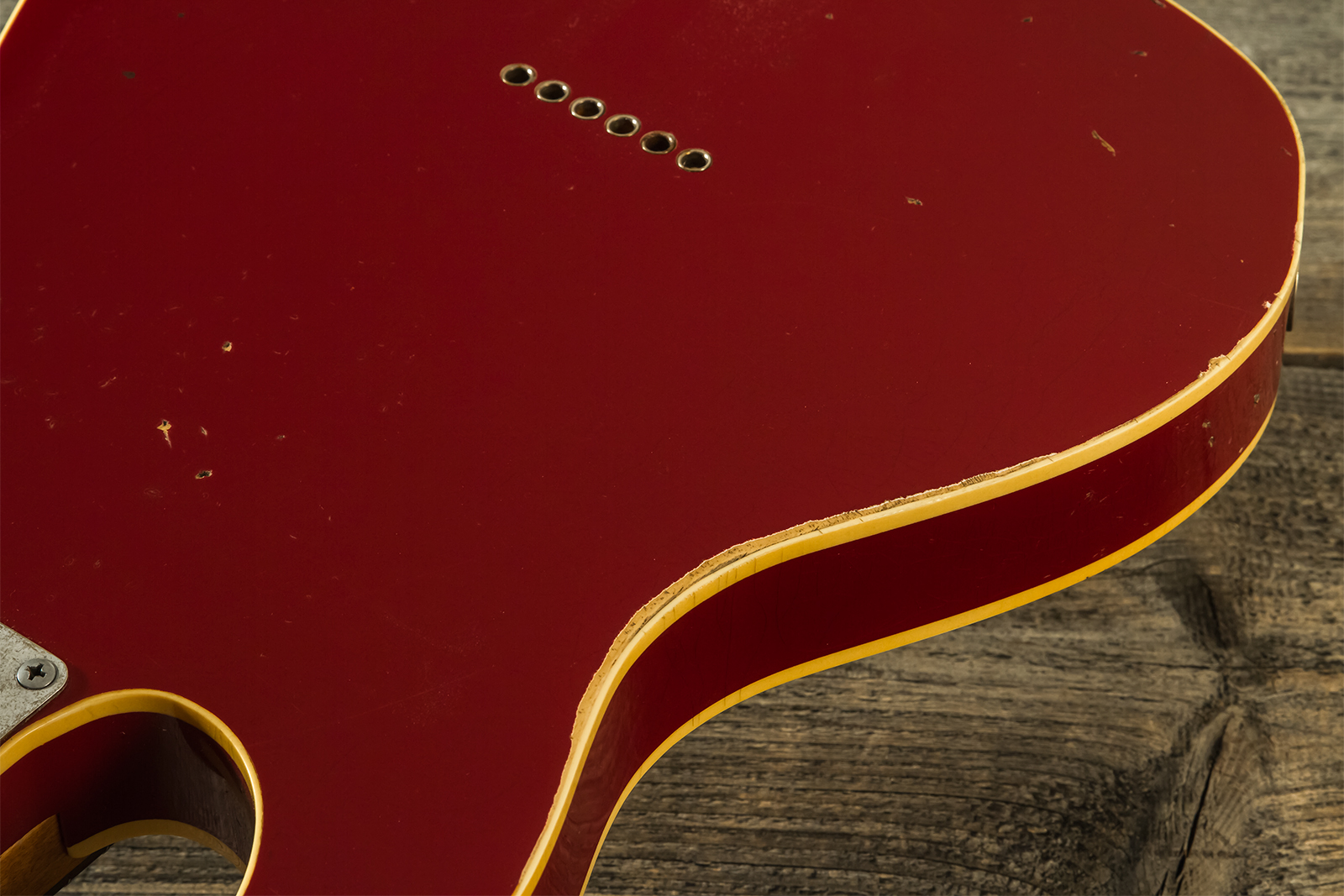 Haar Guitars Trad T Custom Sh Lindy Fralin Ht Rw #42271 - Aged Burgundy - Televorm elektrische gitaar - Variation 8