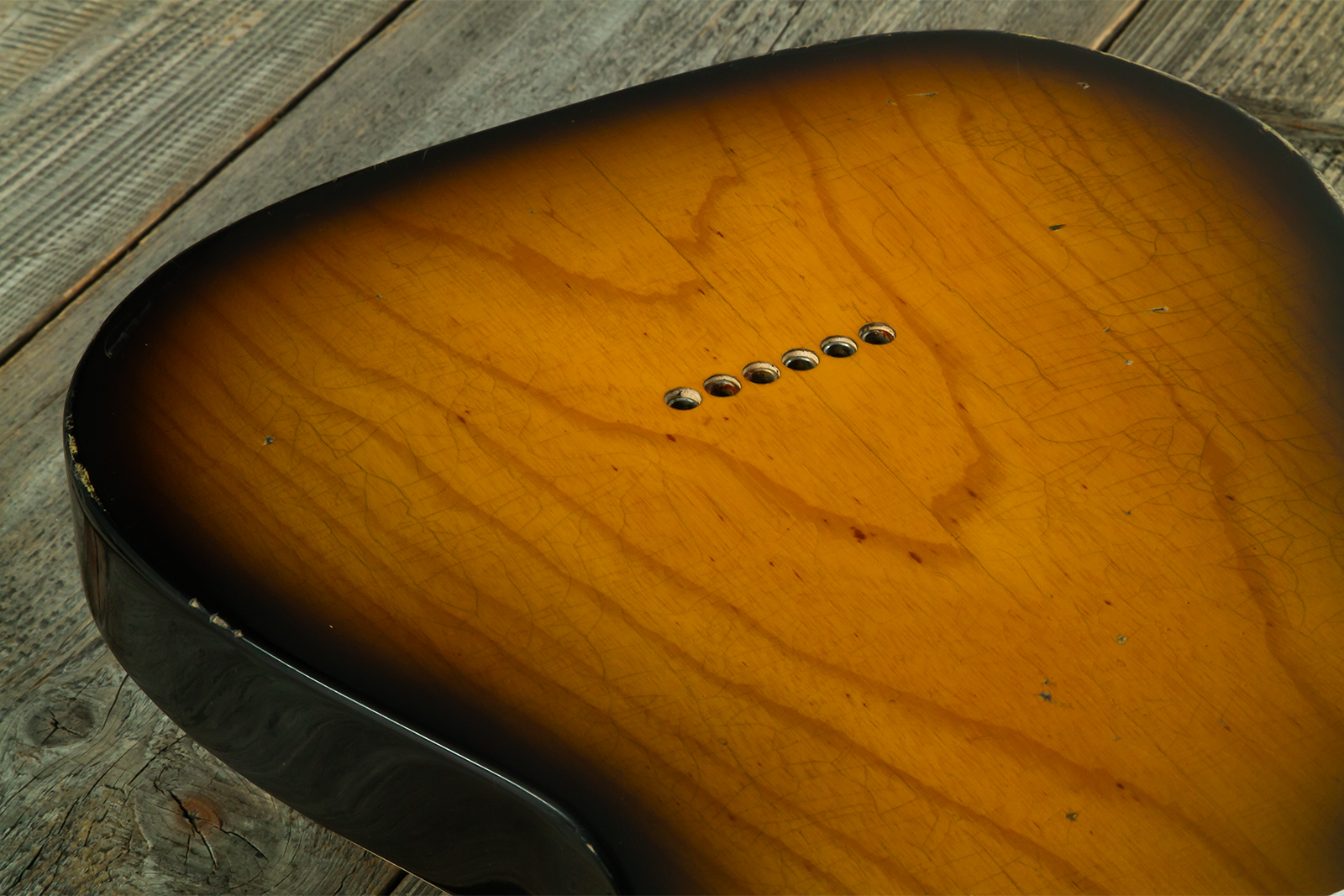 Haar Guitars Trad T Hs Brandon / Kloppmann Ht Mn #43591 - Aged 2 Tone Sunburst - Televorm elektrische gitaar - Variation 8