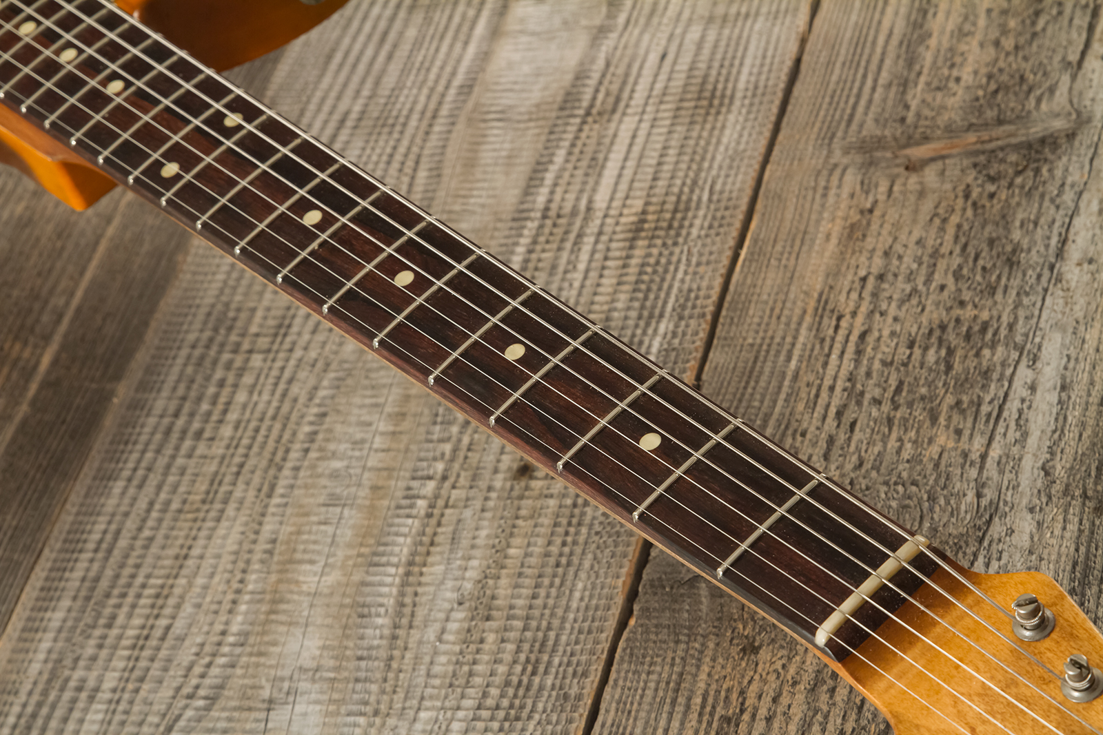 Haar Guitars Trad T Thinline 2s Lindy Fralin Ht Rw #42269 - Aged Orange Antique - Televorm elektrische gitaar - Variation 6