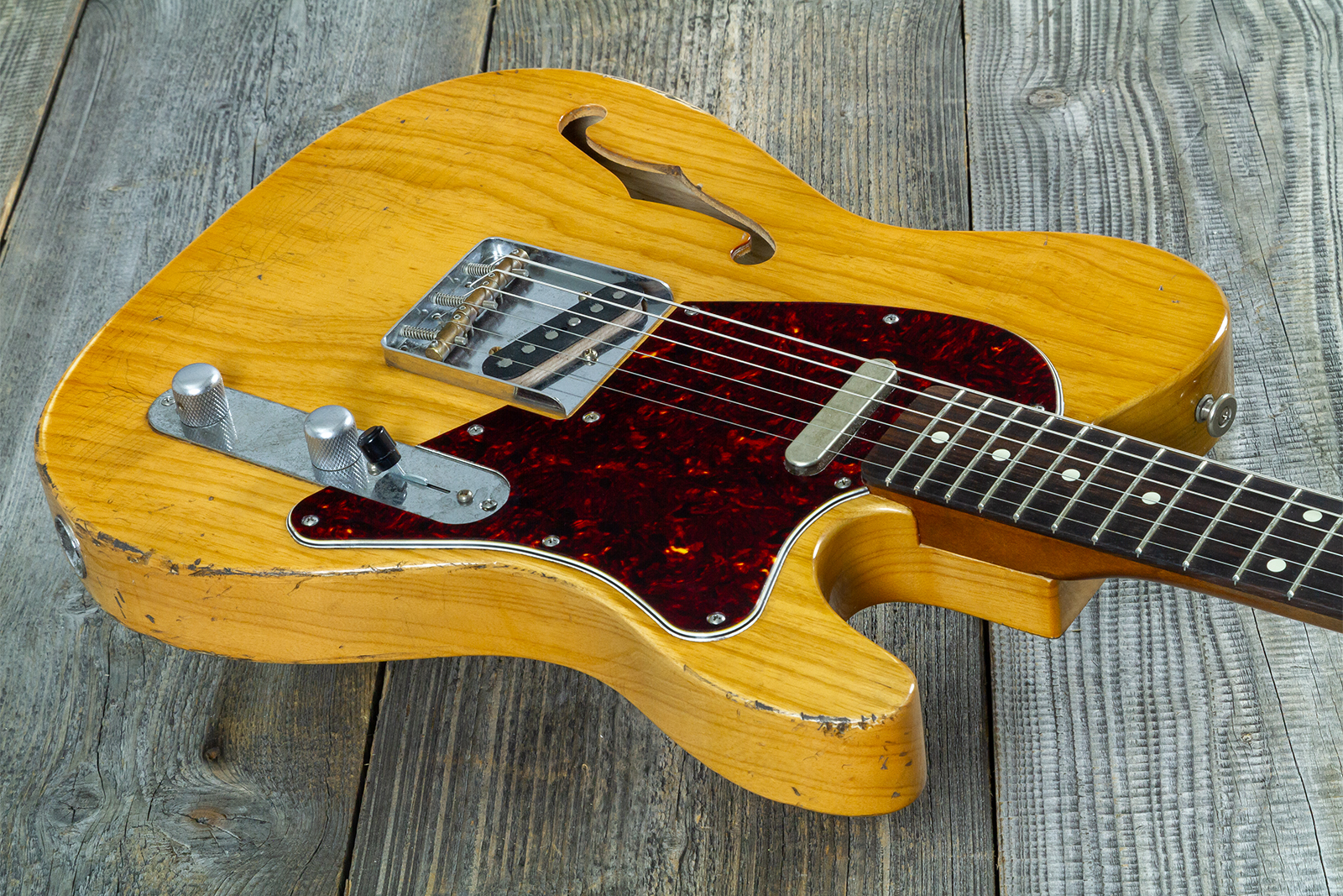 Haar Guitars Trad T Thinline 2s Lindy Fralin Rw #43483 - Aged Antique Natural - Televorm elektrische gitaar - Variation 2