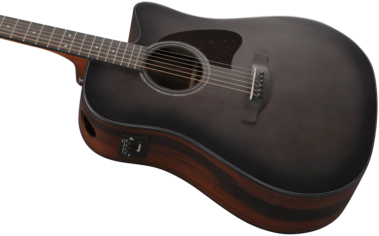 Ibanez Aad70ce Tbn Advanced Dreadnought Cw Epicea Ebene Pur - Transparent Charcoal Burst - Folk gitaar - Variation 2