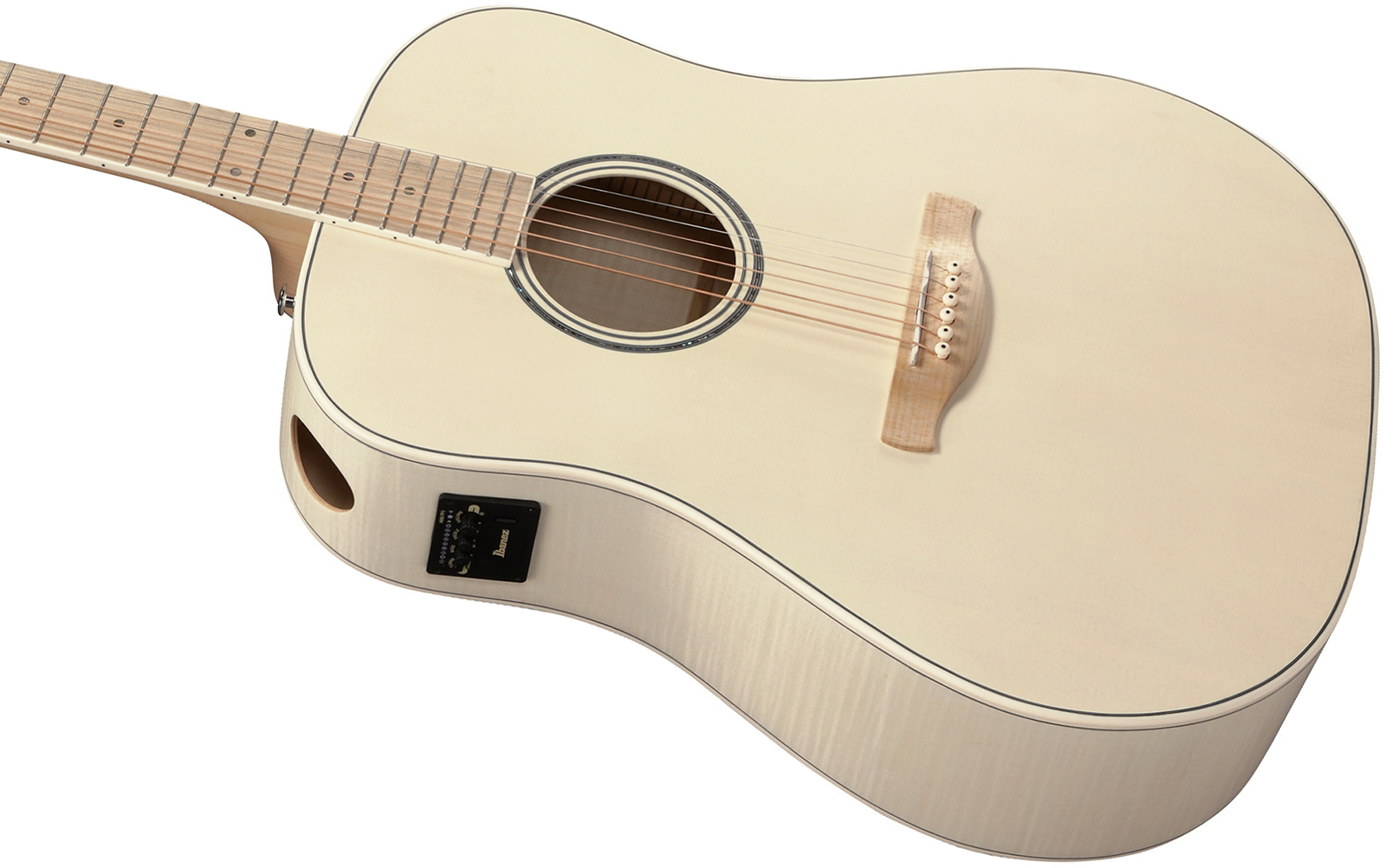 Ibanez Aad77m1e Oaw Advanced Dreadnought Cw Epicea Erable Mn - Open Pore Antique White - Folk gitaar - Variation 2
