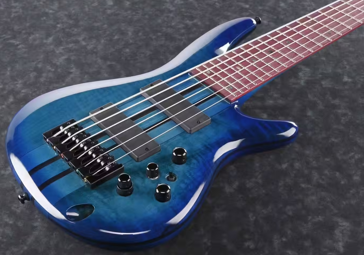 Ibanez Adam Nitti Anb306 Signature 6c Active Bartolini Pur - Transparent Blue - Solid body elektrische bas - Variation 2