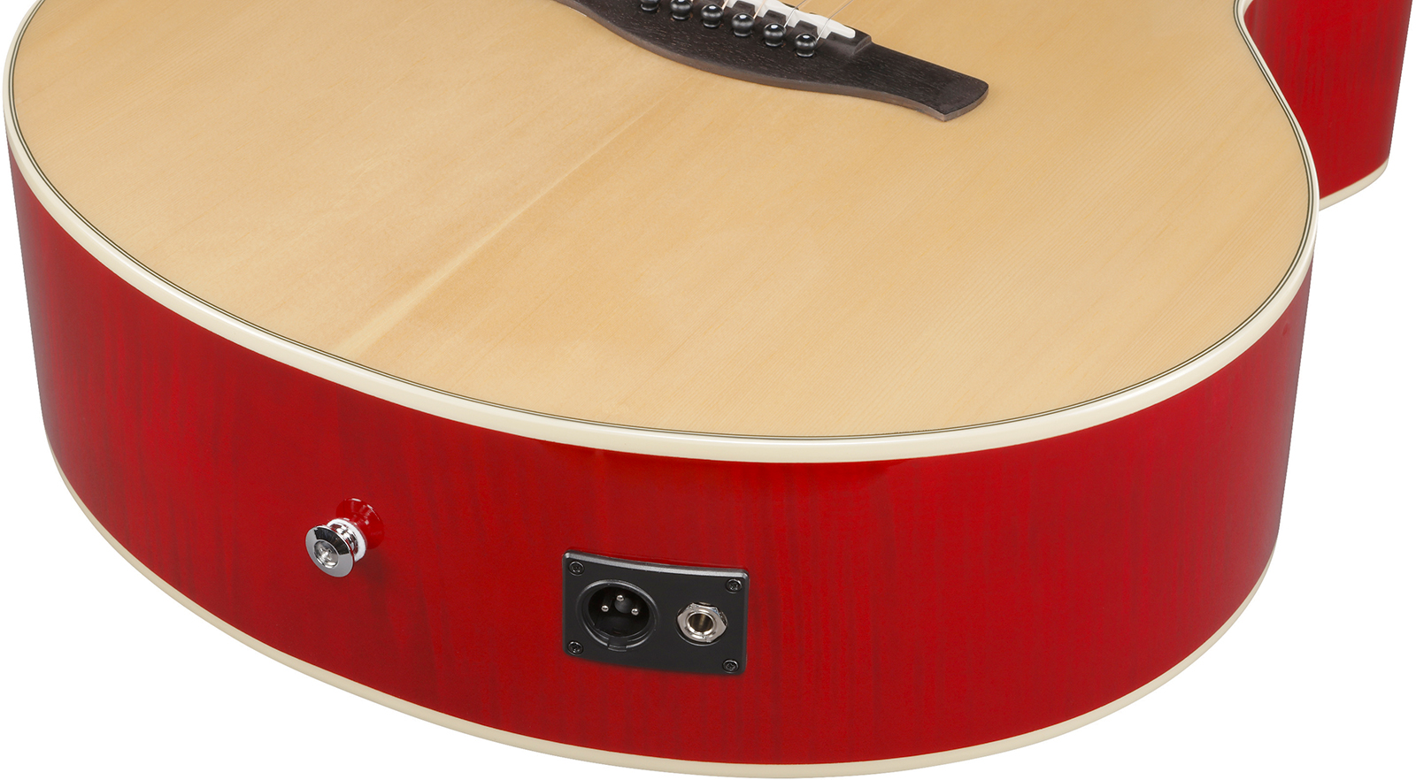 Ibanez Ae170 Ntr Concert Thinline Cw Epicea Erable Ova - Natural Top, Transparent Red Back - Folk gitaar - Variation 4