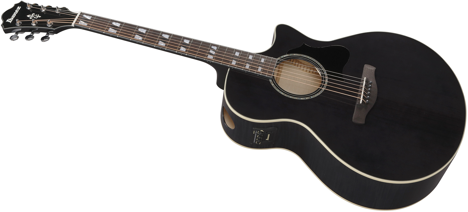 Ibanez Ae170 Tbk Concert Thinline Cw Epicea Erable Ova - Transparent Black - Folk gitaar - Variation 2
