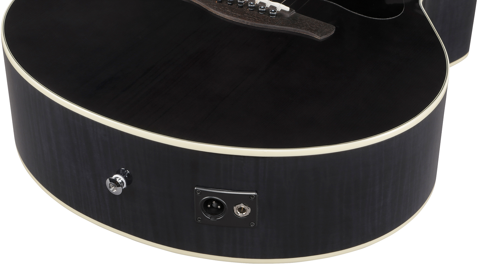 Ibanez Ae170 Tbk Concert Thinline Cw Epicea Erable Ova - Transparent Black - Folk gitaar - Variation 4