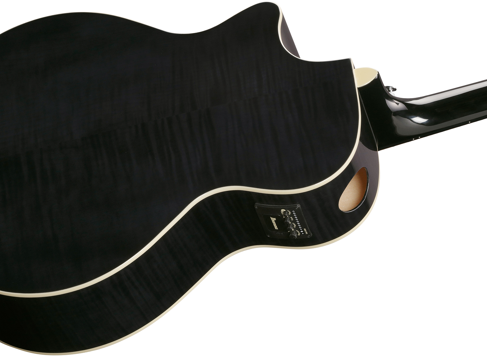Ibanez Ae170 Tbk Concert Thinline Cw Epicea Erable Ova - Transparent Black - Folk gitaar - Variation 5