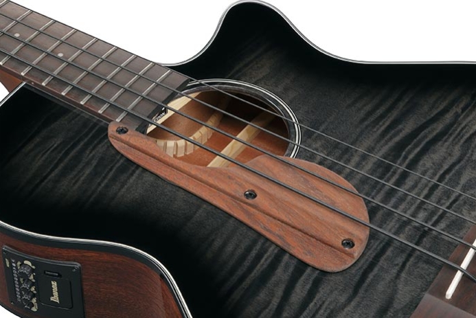 Ibanez Aegb25e Tkh Cw Epicea Sapele Rw - Transparent Black Sunburst - Akoestische bas - Variation 2