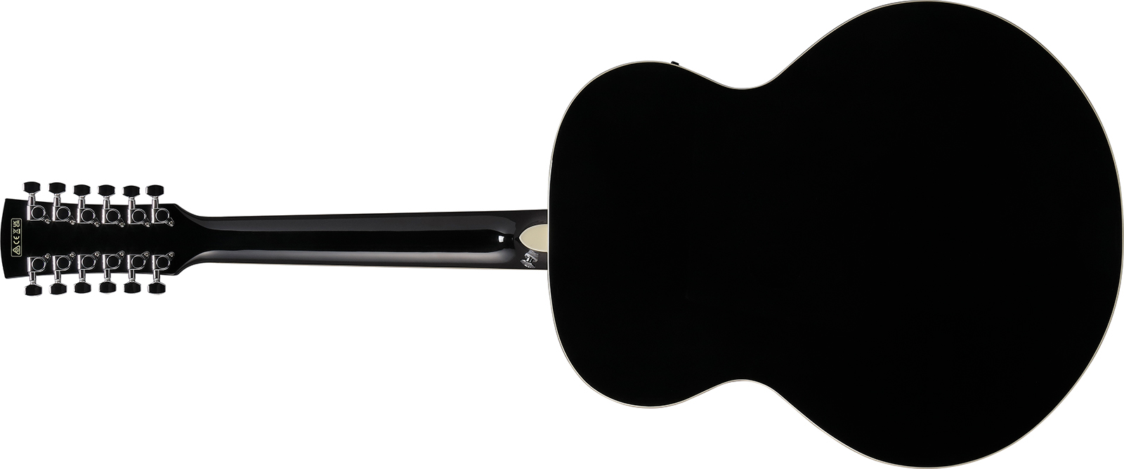 Ibanez Aj7012m1e Bk Jumbo 12c Epicea Okoume Lau - Black - Folk gitaar - Variation 1