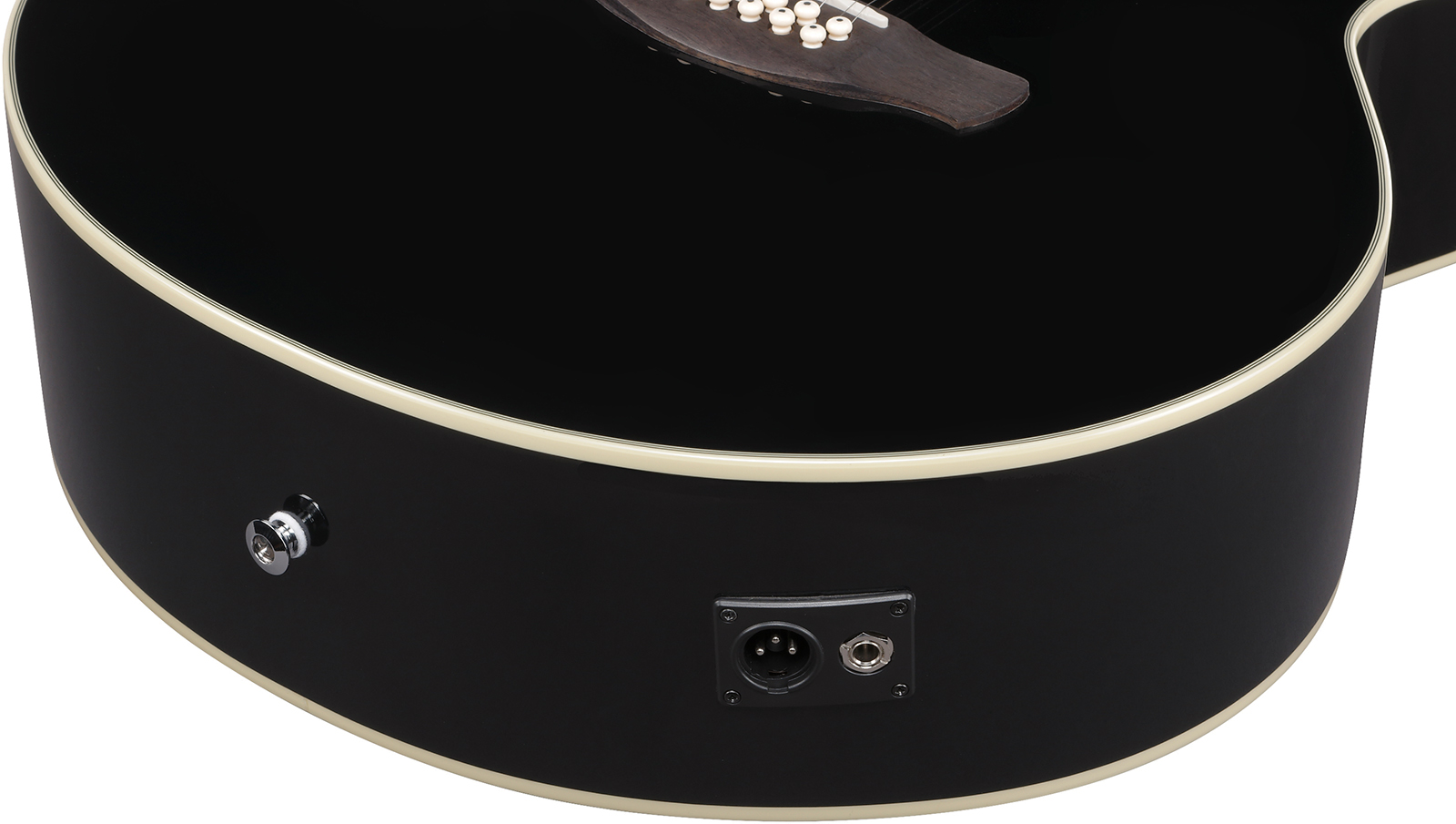 Ibanez Aj7012m1e Bk Jumbo 12c Epicea Okoume Lau - Black - Folk gitaar - Variation 4