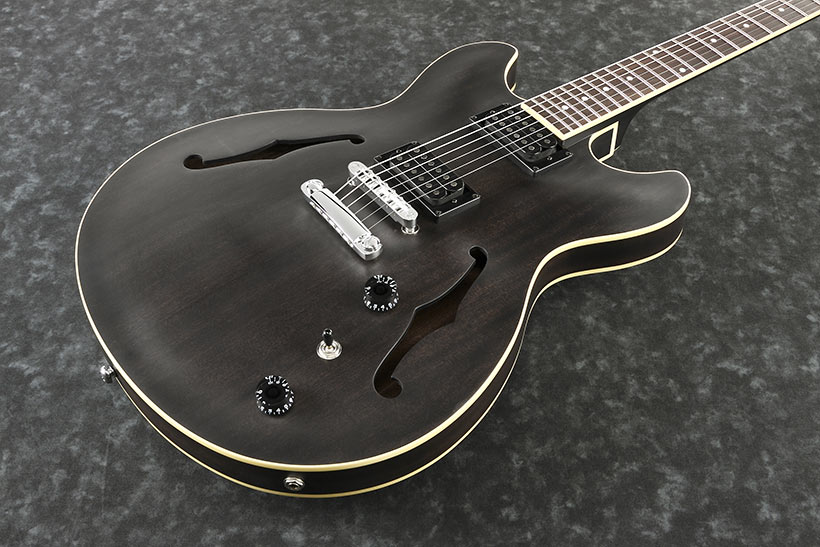 Ibanez As53 Tkf Artcore Hh Ht Noy - Trans Black Flat - Semi hollow elektriche gitaar - Variation 1