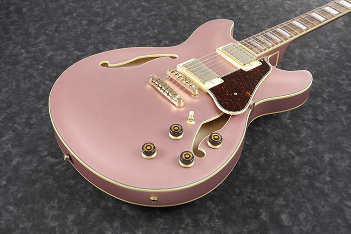 Ibanez As73g Rgf Artcore Hh Ht Noy - Rose Gold Metallic Flat - Semi hollow elektriche gitaar - Variation 1