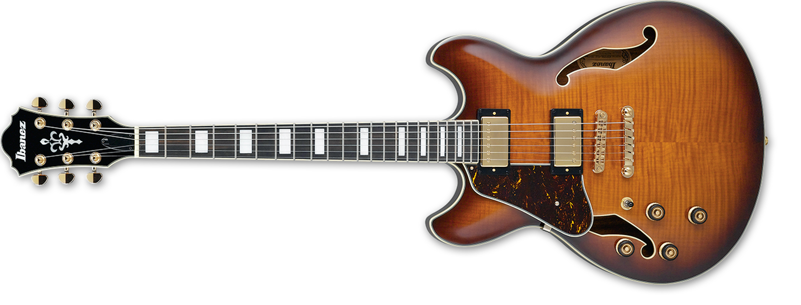 Ibanez As93fml Vls Lh Gaucher Artcore Expressionist Hh Ht Eb - Violin Sunburst - Linkshandige elektrische gitaar - Variation 1