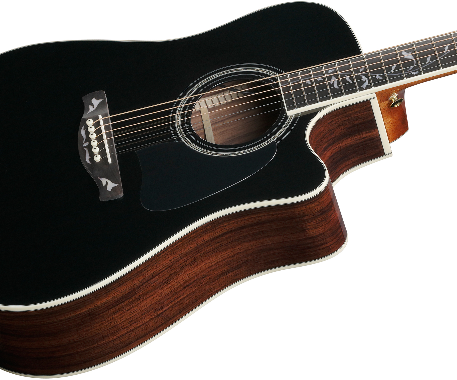 Ibanez Aw391rce Bkh Artwood Dreadnought Cw Epicea Palissandre Rw - Black Top - Folk gitaar - Variation 2