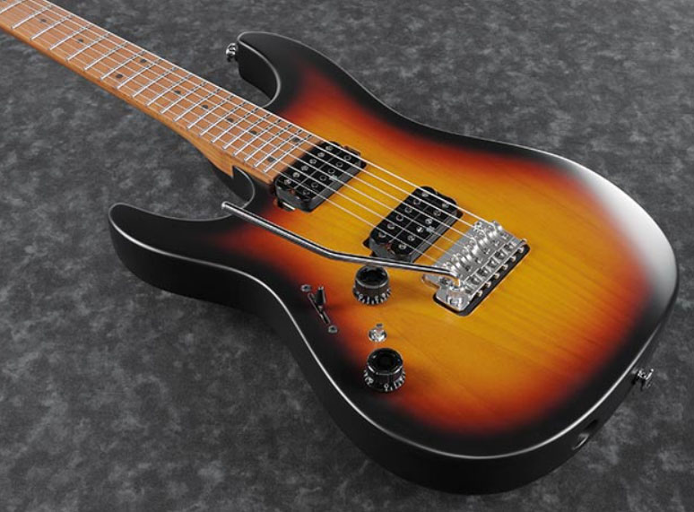 Ibanez Az2402l Tff Prestige Jap Gaucher Hh Trem Mn - Tri-fade Burst Flat - Linkshandige elektrische gitaar - Variation 2