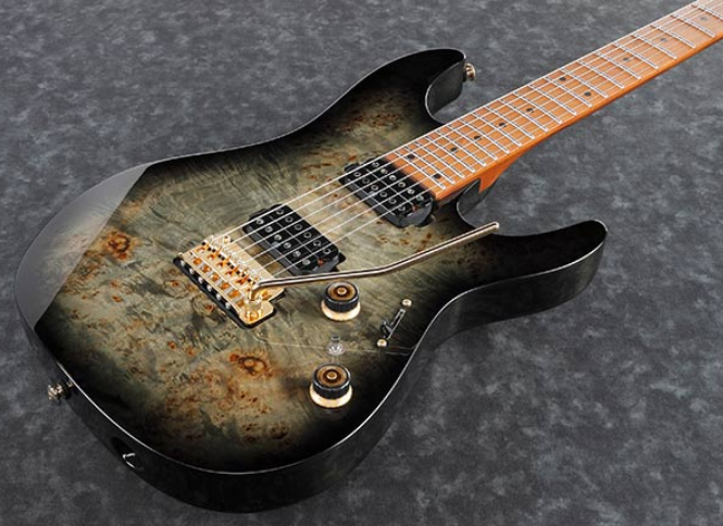 Ibanez Az242pbg Ckb Premium Hh Trem Mn +housse - Charcoal Black Burst - Elektrische gitaar in Str-vorm - Variation 1