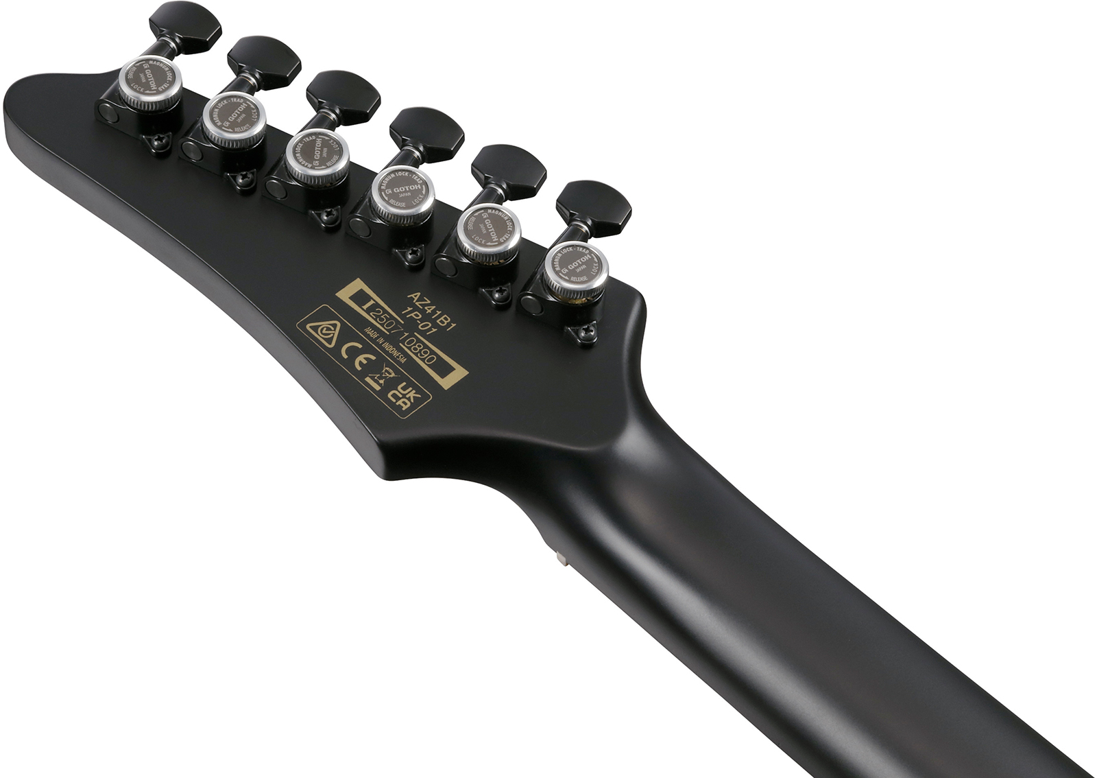 Ibanez Az41b1 Bkf Iron Label 2h Dimarzio Ht Eb - Black Flat - Elektrische gitaar in Strat vorm - Variation 4