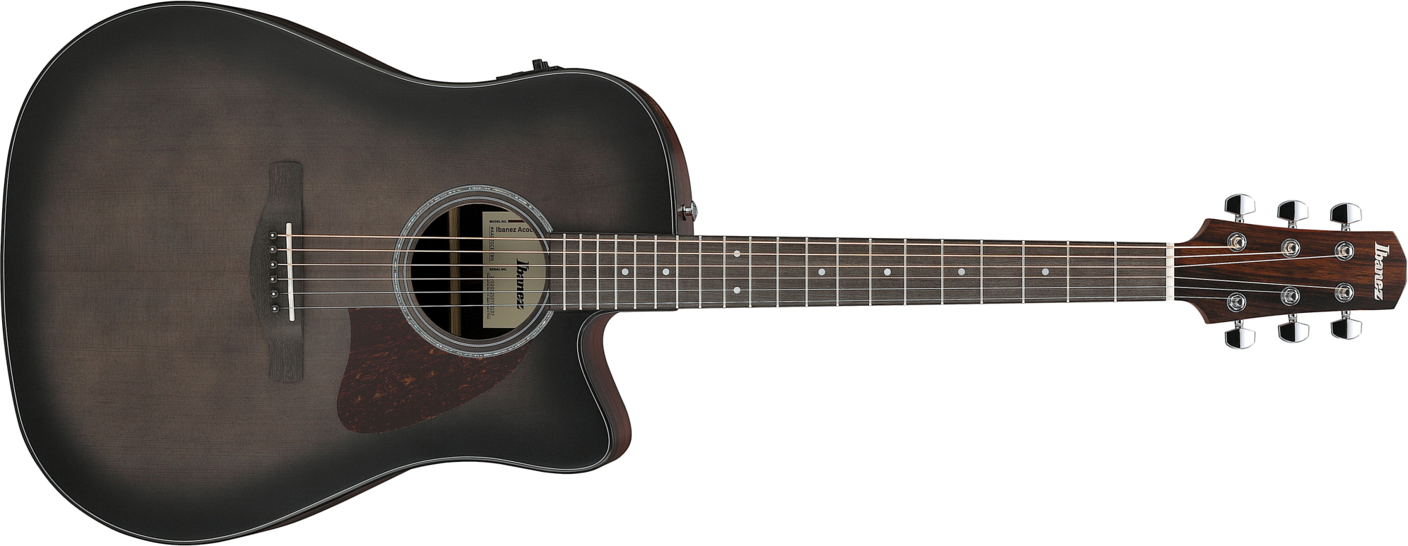 Ibanez Aad70ce Tbn Advanced Dreadnought Cw Epicea Ebene Pur - Transparent Charcoal Burst - Folk gitaar - Main picture