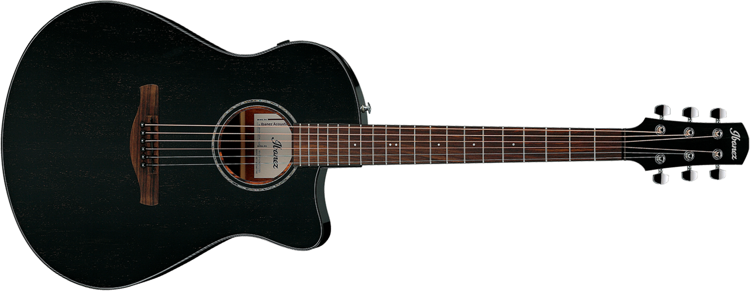 Ibanez Aam340ce Rub Advanced Auditorium Cw Tout Acajou Rw - Rustic Black - Folk gitaar - Main picture