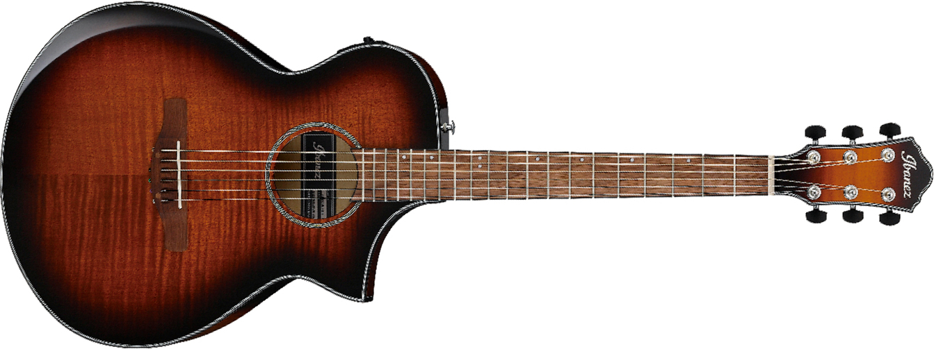 Ibanez Aewc400 Ams Grand Concert Cw Tout Erable Lau - Amber Sunburst - Folk gitaar - Main picture