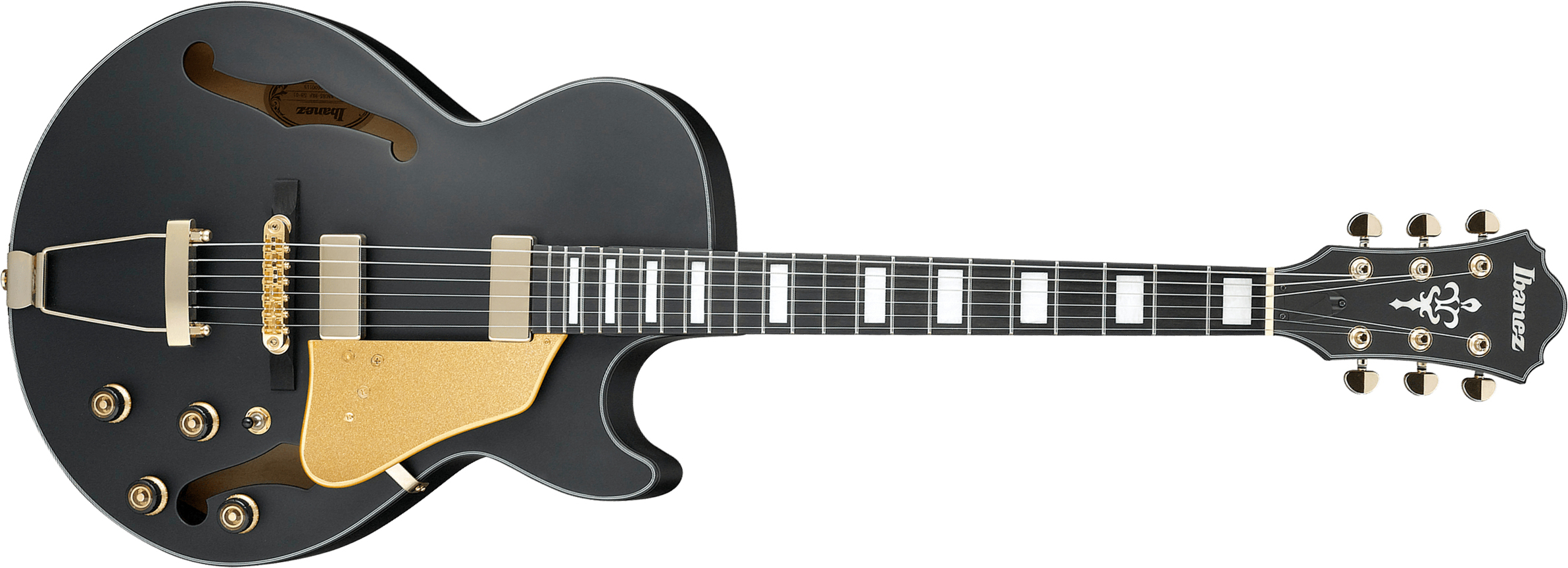 Ibanez Ag85 Bkf Artcore Expressionist Ht Hh Eb - Black Flat - Hollow bodytock elektrische gitaar - Main picture